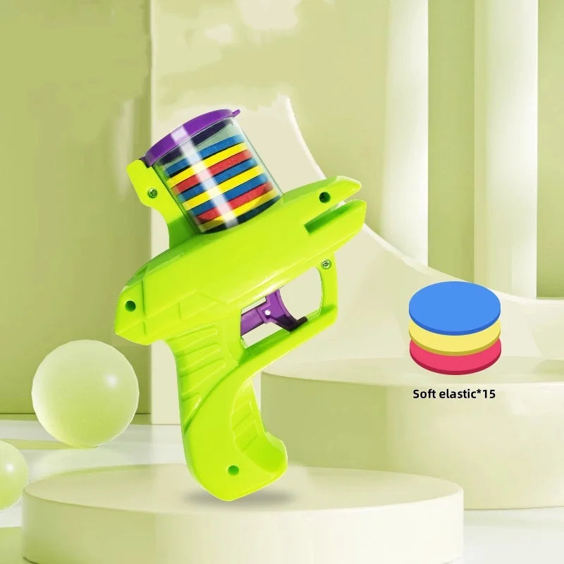Interactive Foam Disc Launcher Pet Toy with 15 Frisbees