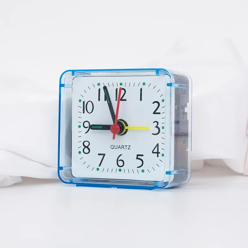 Square Alarm Clock – Compact Quartz Desk Clock for Kids, Students & Travel