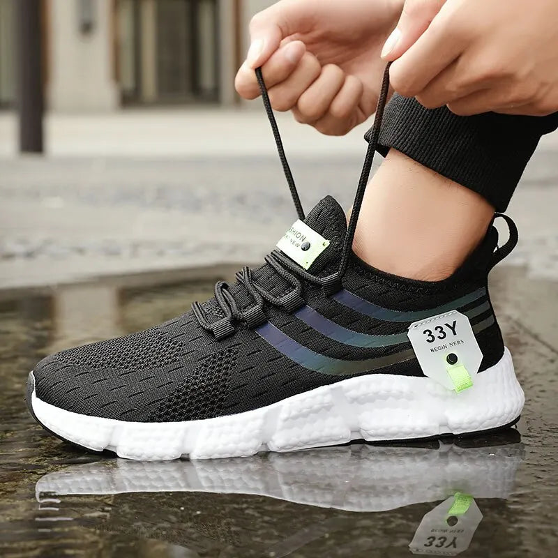 Men's Lightweight Mesh Running Sneakers – Breathable Athletic Shoes