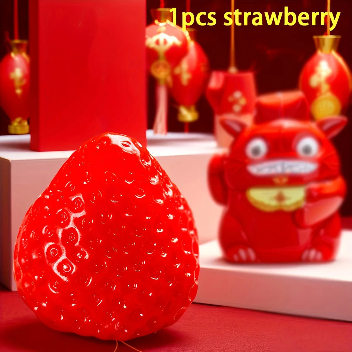 Squishy Strawberry Squeeze Toy – Soft Stress Relief Fidget Toy for Kids