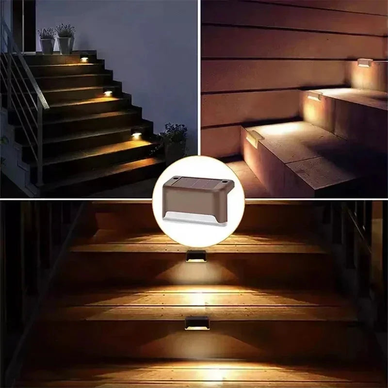 Solar LED Step Lights Outdoor Waterproof Deck Stair Lamp