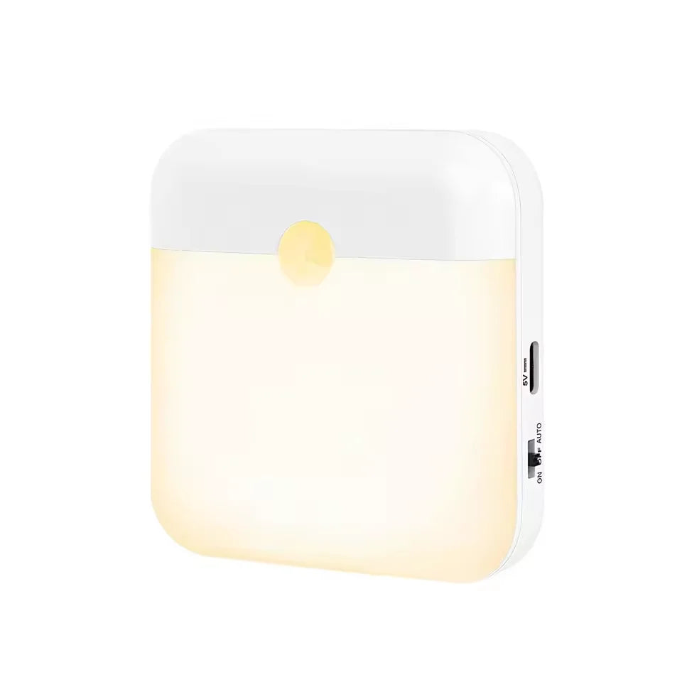 Motion Sensor LED Light – USB Type-C Rechargeable Square Lamp
