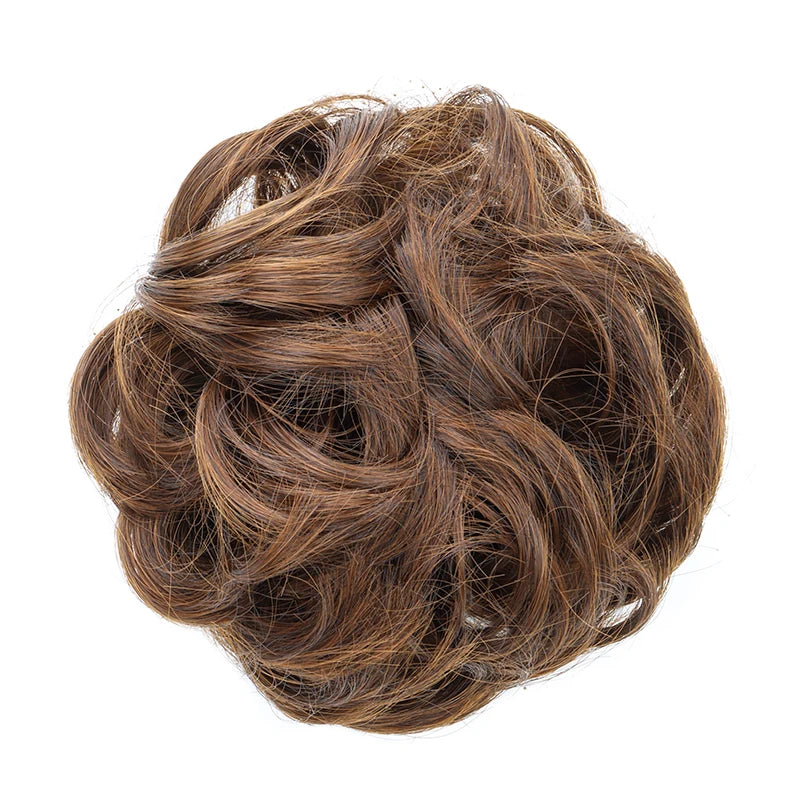 Messy Bun Hair Piece – Synthetic Chignon Donut Updo with Elastic Band