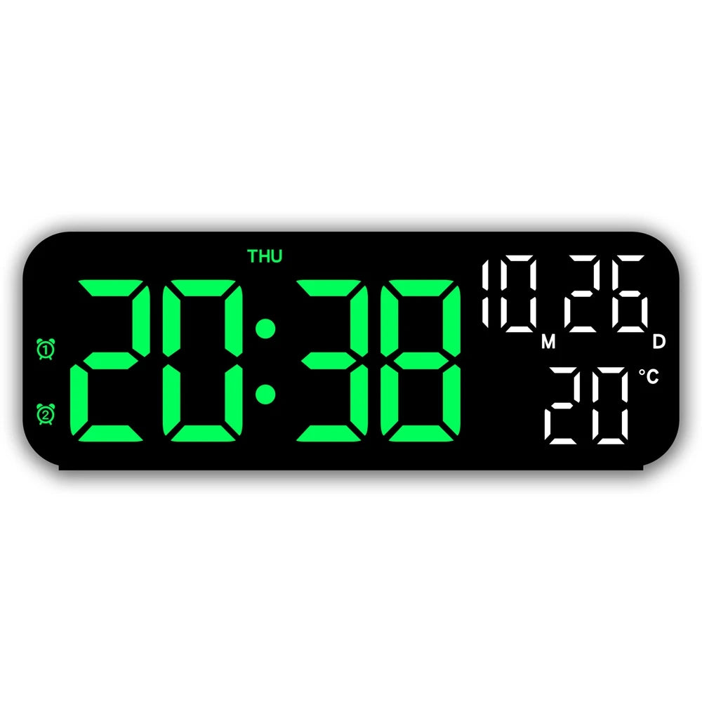 Digital LED Alarm Clock with Temperature & Date Display