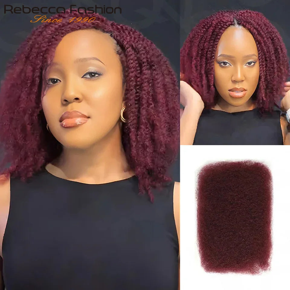 Afro Kinky Curly Bulk Human Hair for Braiding Remy No Attachment