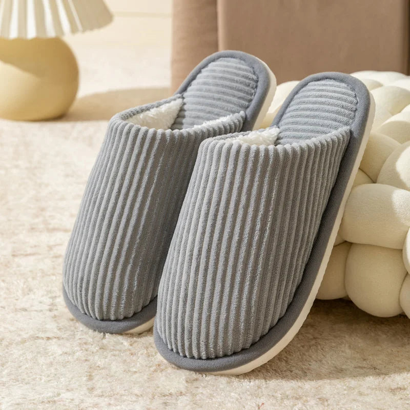 Winter Plush Slippers – Non-Slip Soft Indoor Home Shoes
