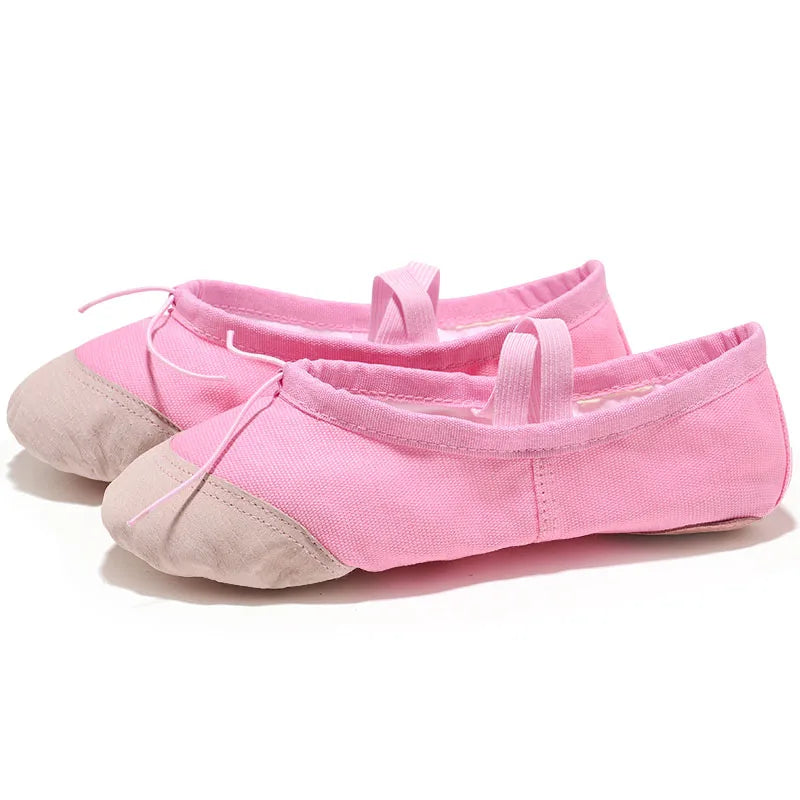Canvas Ballet Slippers for Girls & Women – Soft Sole Dance Shoes