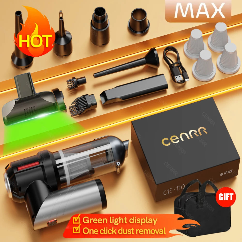Cenrr CE-110 MAX Mini Cordless Car Vacuum Cleaner 998000Pa – Handheld Blower