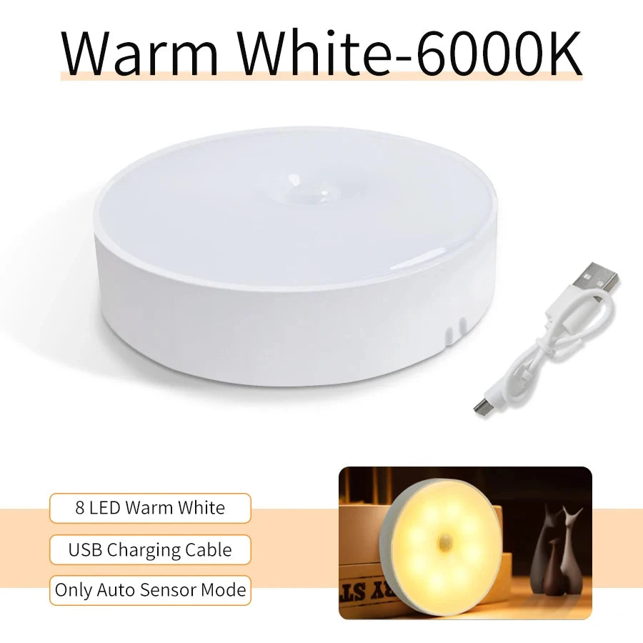Motion Sensor LED Night Light – Rechargeable Cabinet & Wall Lamp