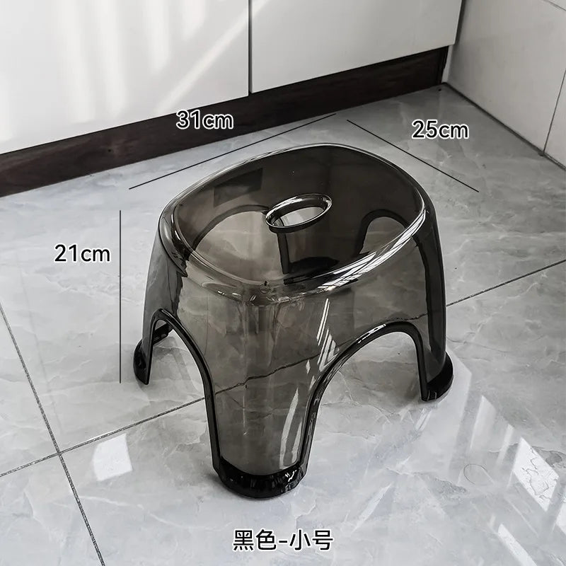 Clear Acrylic Non-Slip Shower Stool – Transparent Low Seat