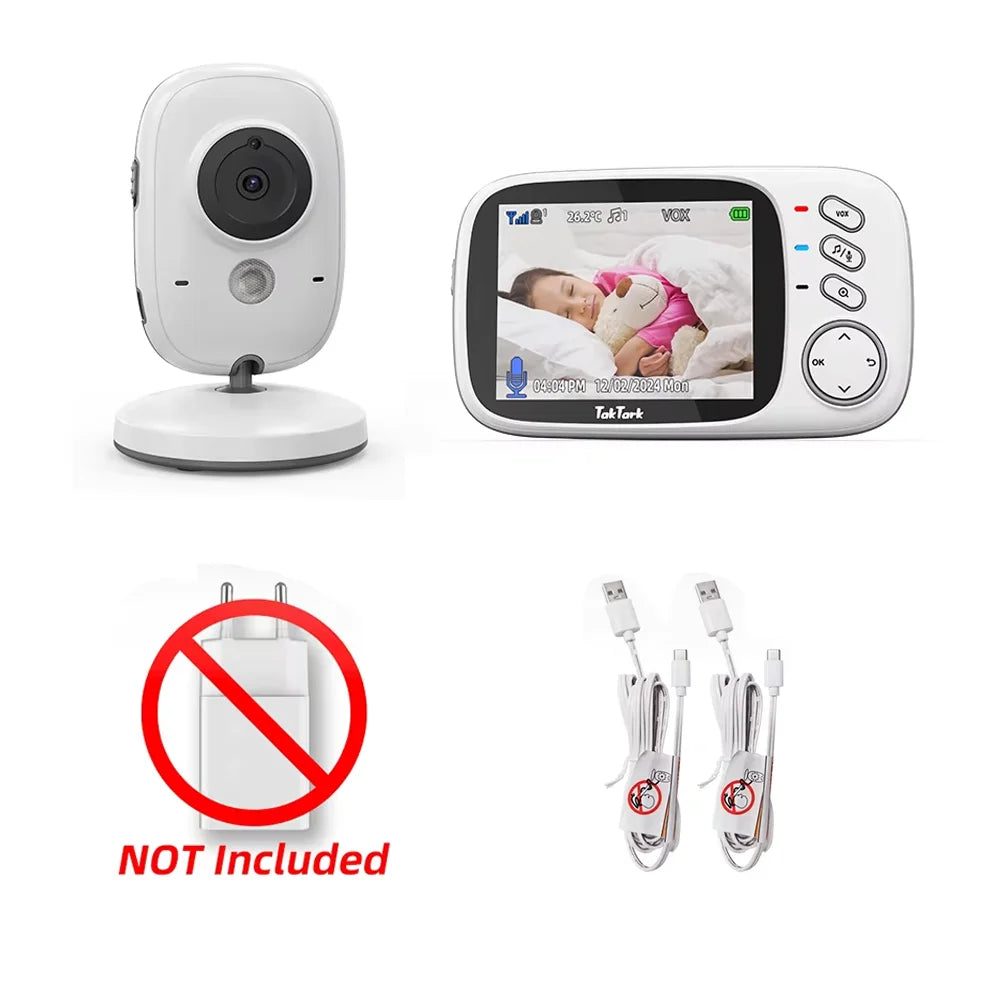 TakTark Wireless Video Baby Monitor – 3.2" Screen, Night Vision & Two-Way Talk