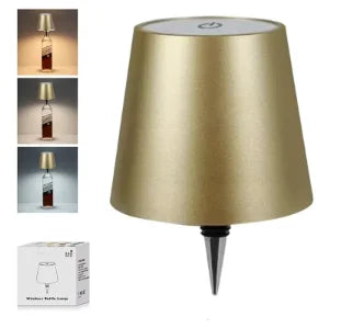 Wine Bottle Lamp – Rechargeable Cordless LED with Touch Dimming & 3 Color Modes