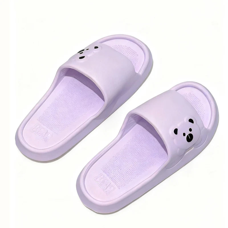 Cartoon Bear Indoor Slippers – Lightweight Soft EVA Slides for Women