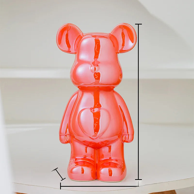 Bear Brick Ceramic Statue – Aesthetic Home Decor Figurine