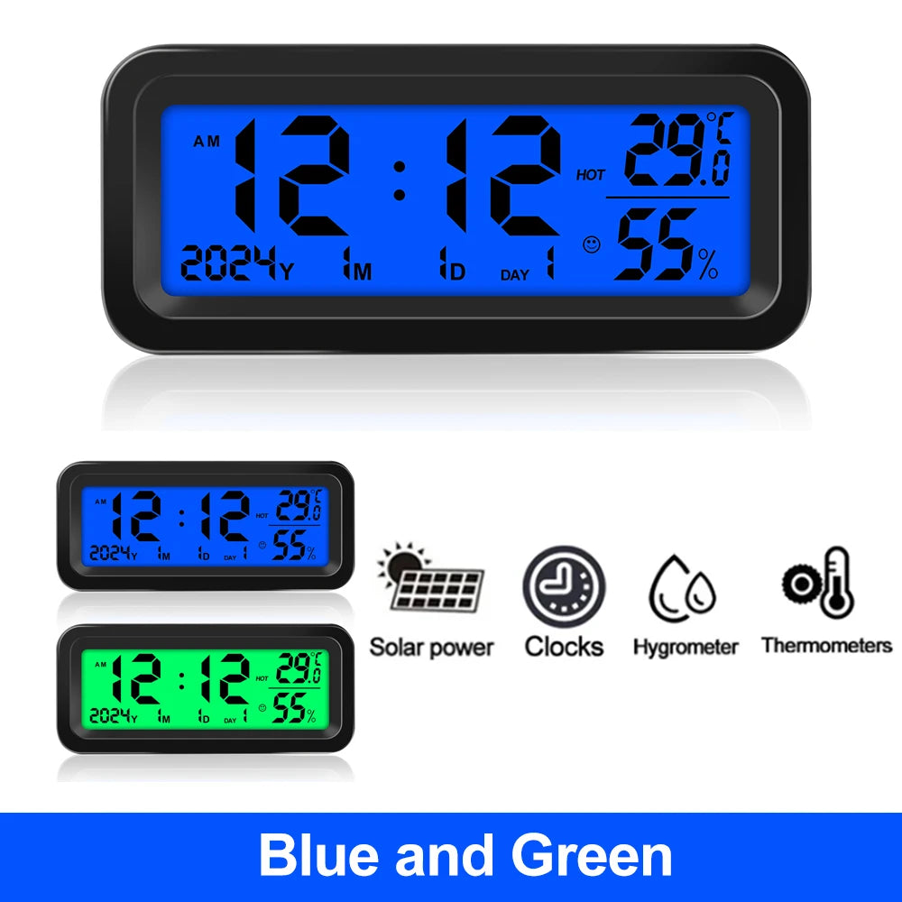 Car Digital Clock with Temperature & Humidity Display