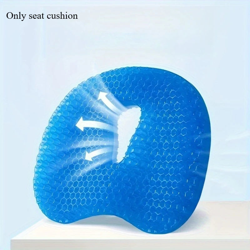 Gel Honeycomb Seat Cushion with Cover – U-Shaped Tailbone Relief