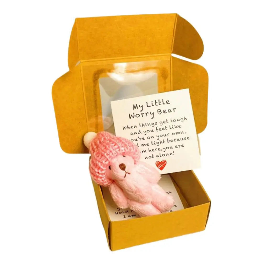 Pocket Worry Bear – Mini Plush Bear in a Box with Inspirational Card
