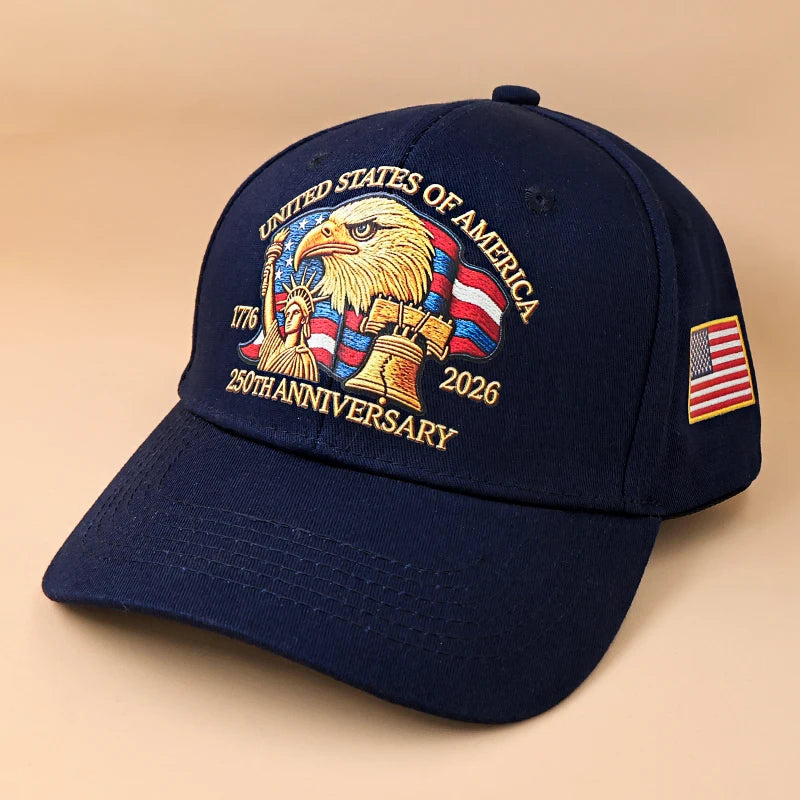USA 250th Anniversary Eagle Baseball Cap – Washed Cotton