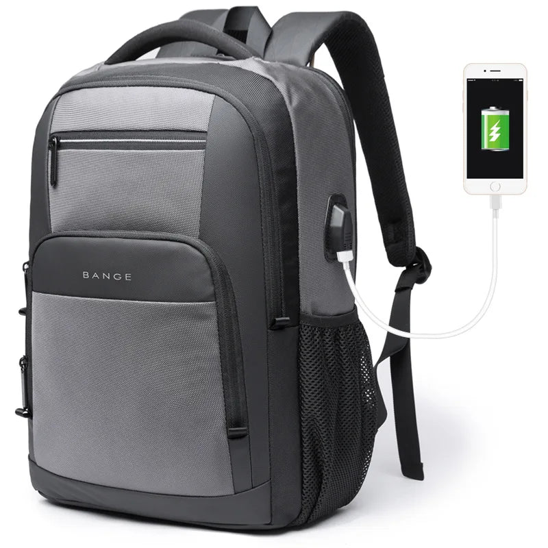 BANGE Laptop Backpack with USB Charging Port – Men's Business Travel School Bag