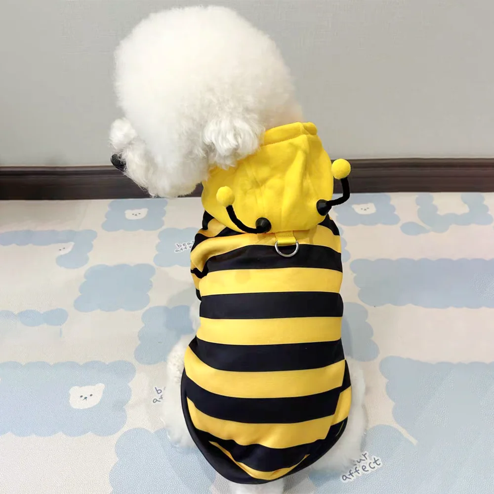 Bee Halloween Hoodie Costume for Small Medium Dogs and Cats