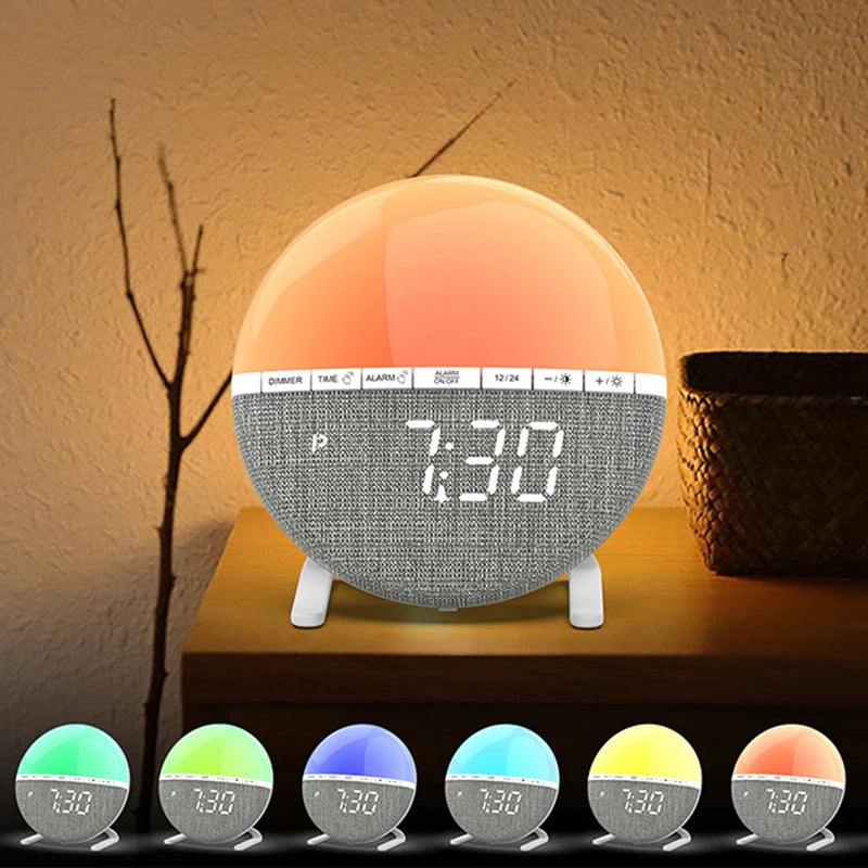 Sunrise Alarm Clock – Wake Up Light with Natural Sounds & RGB Colors