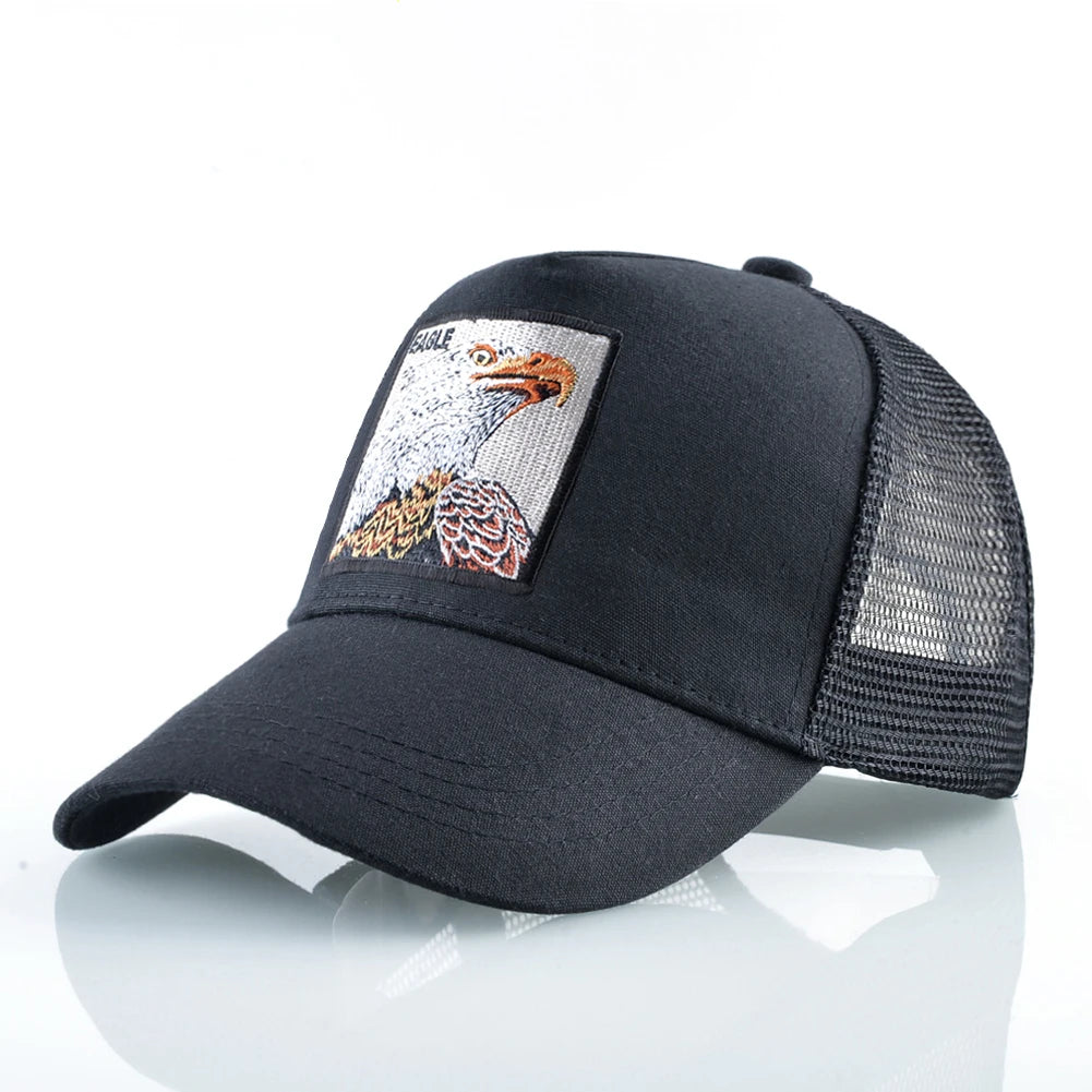 Camouflage Trucker Cap with Eagle Patch – Unisex Snapback