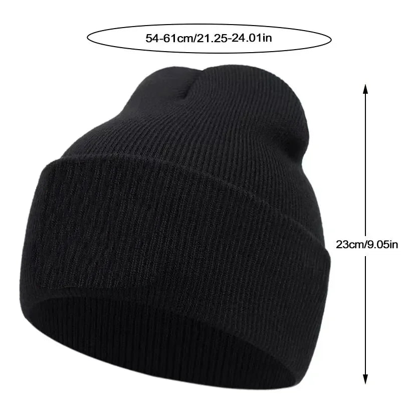 Cartoon Embroidered Knit Beanie Hat – Unisex Winter Cap