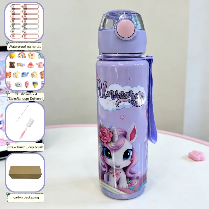 700ML BPA Free Cartoon Portable Water Bottle with Carry Ring