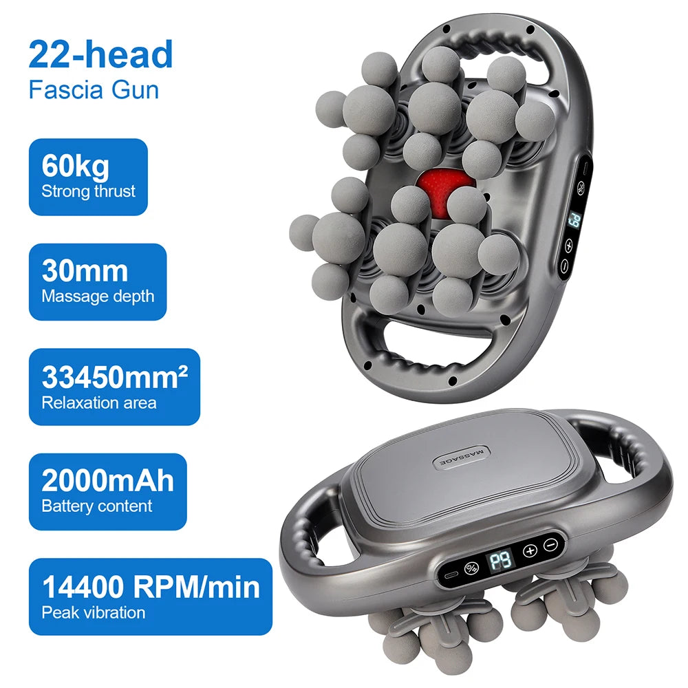 Fascia Gun Massager – Multi-Head High-Frequency Vibration