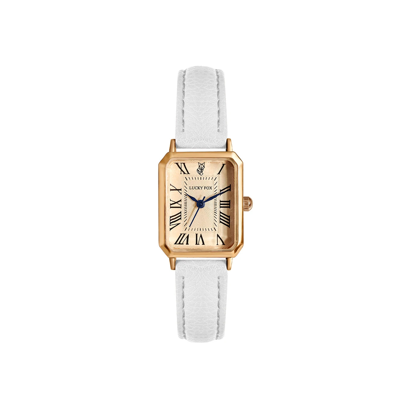 Women's Square Dial Quartz Watch with Leather Strap