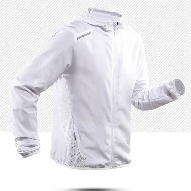 Men's Running Jacket Reflective Hooded Breathable Sportswear