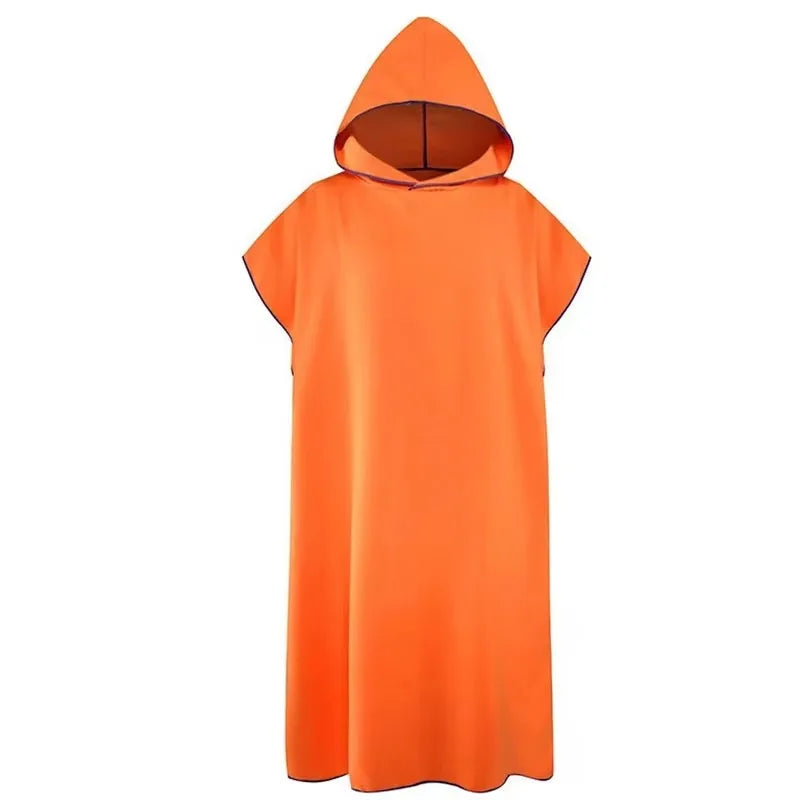 Surf Poncho Changing Towel – Hooded Microfiber Beach Robe for Adults