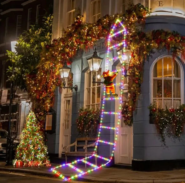 Santa Claus Climbing Ladder LED Christmas Light – USB, 8 Modes