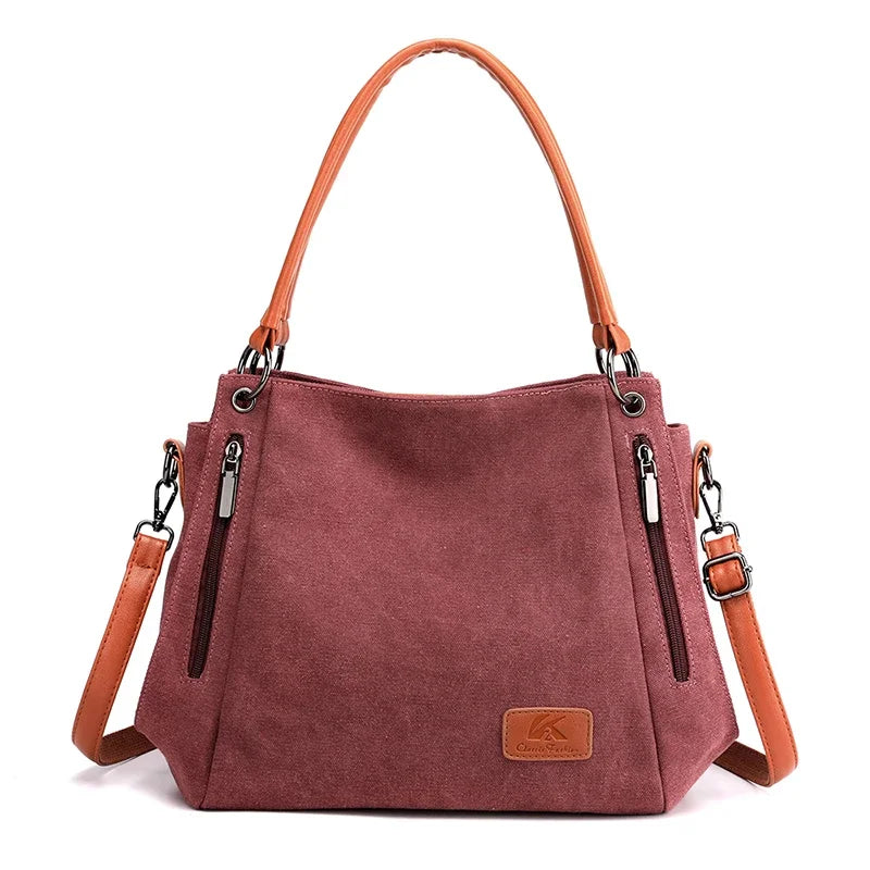 Canvas Shoulder Bag Women Large Capacity Crossbody Handbag