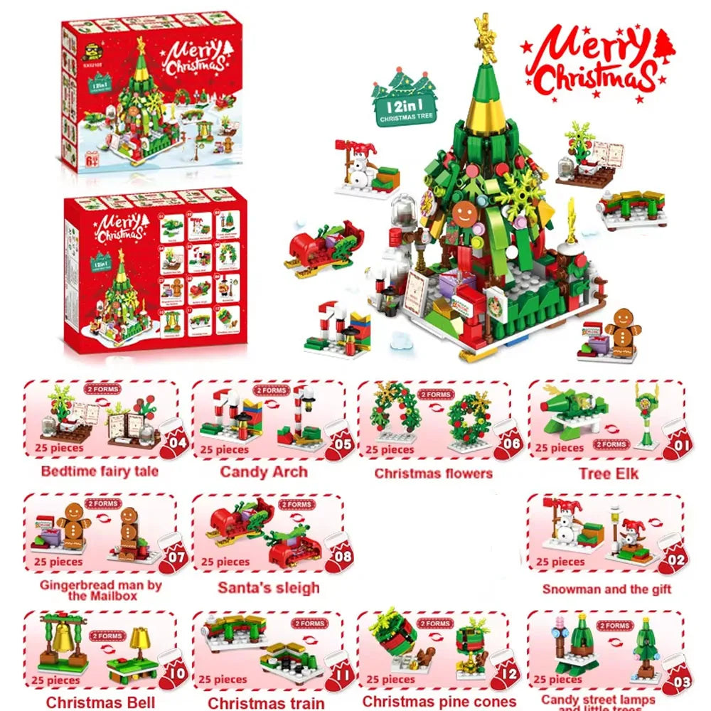 Christmas Micro Building Blocks Set – Santa, Reindeer & More