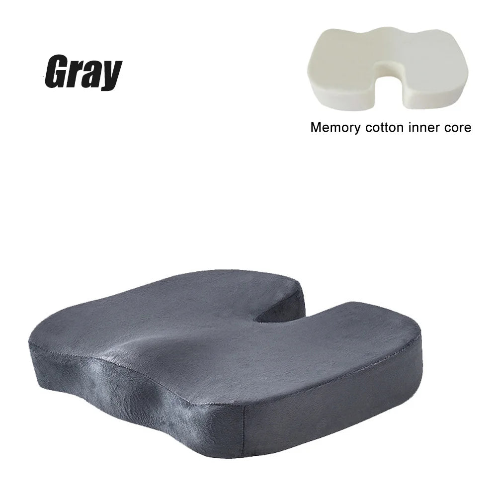 Memory Foam Orthopedic Seat Cushion – U-Shaped Coccyx Chair Pad