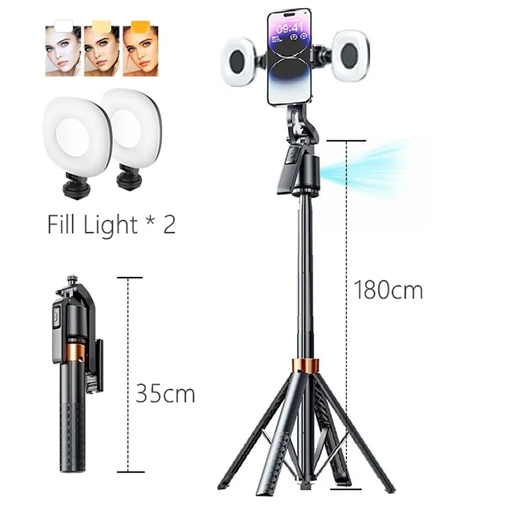 Selfie Stick Tripod 180cm with Face Tracking & 360° Gimbal Stabilizer