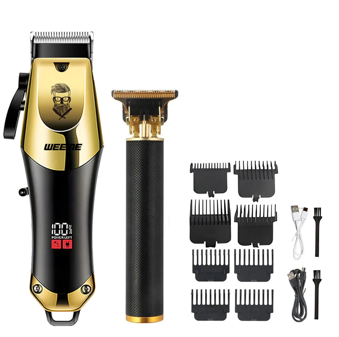 Hair Clipper & Beard Trimmer Kit Rechargeable T9 Vintage