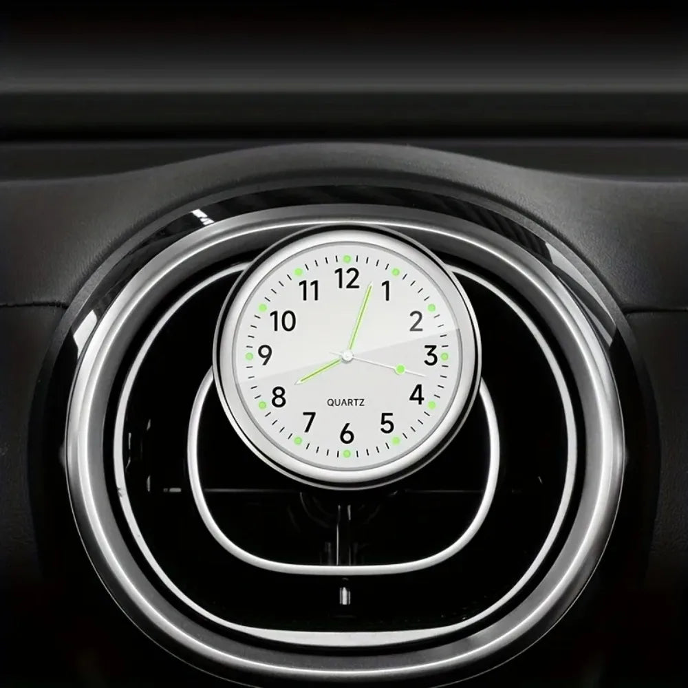 Car Dashboard Clock Mini Quartz Analog Stick-On Glow Watch