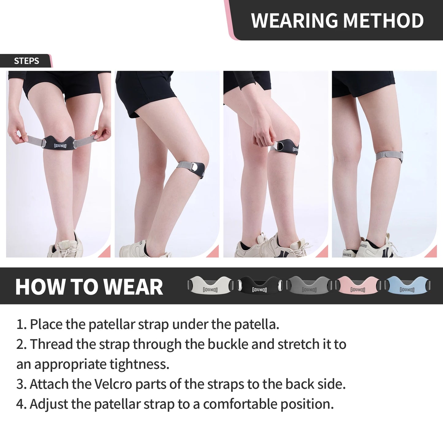 Patellar Tendon Strap – Gounod Silicone Knee Support for Pain Relief