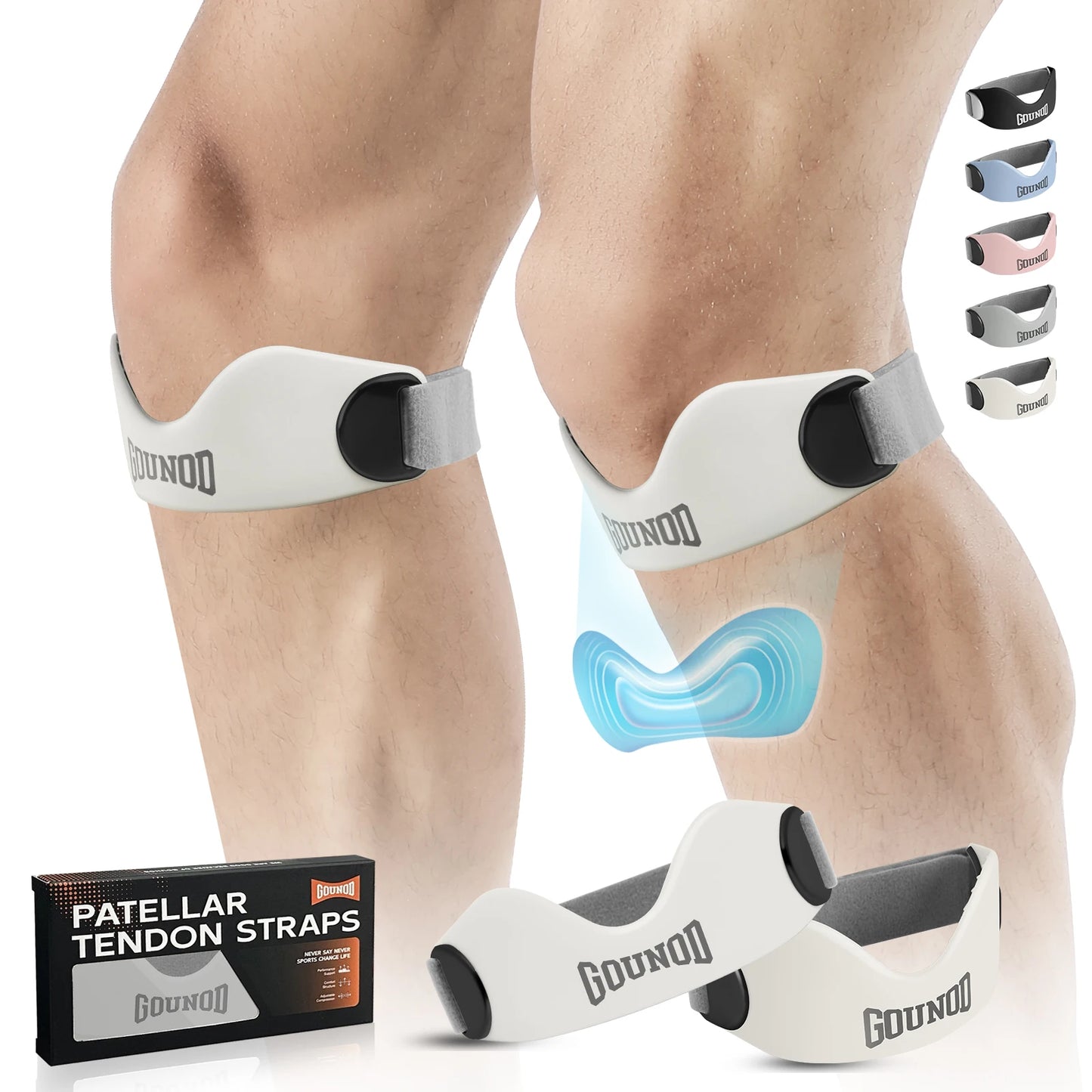 Patellar Tendon Strap – Gounod Silicone Knee Support for Pain Relief