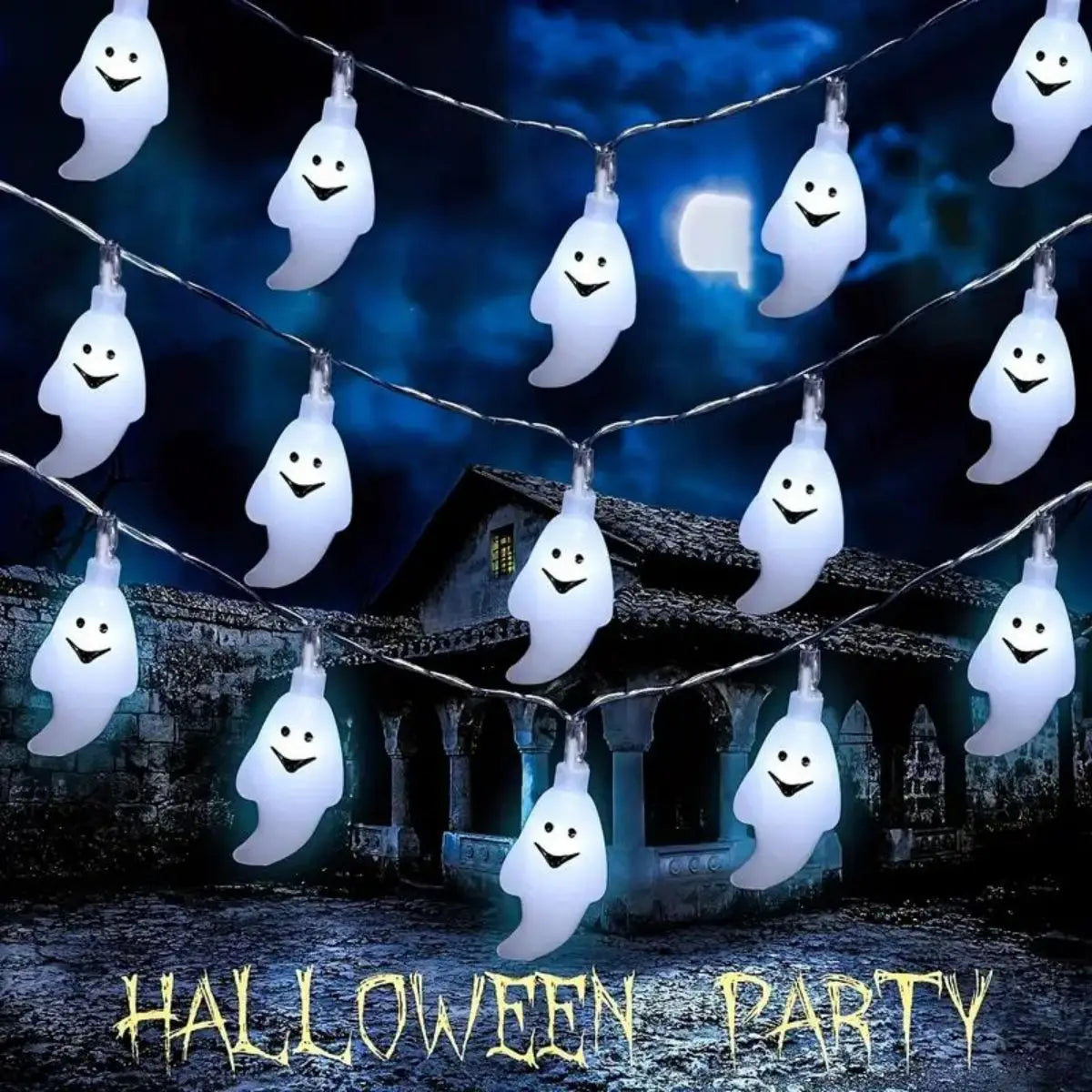 Halloween Ghost String Lights – LED Fairy Lights Decoration