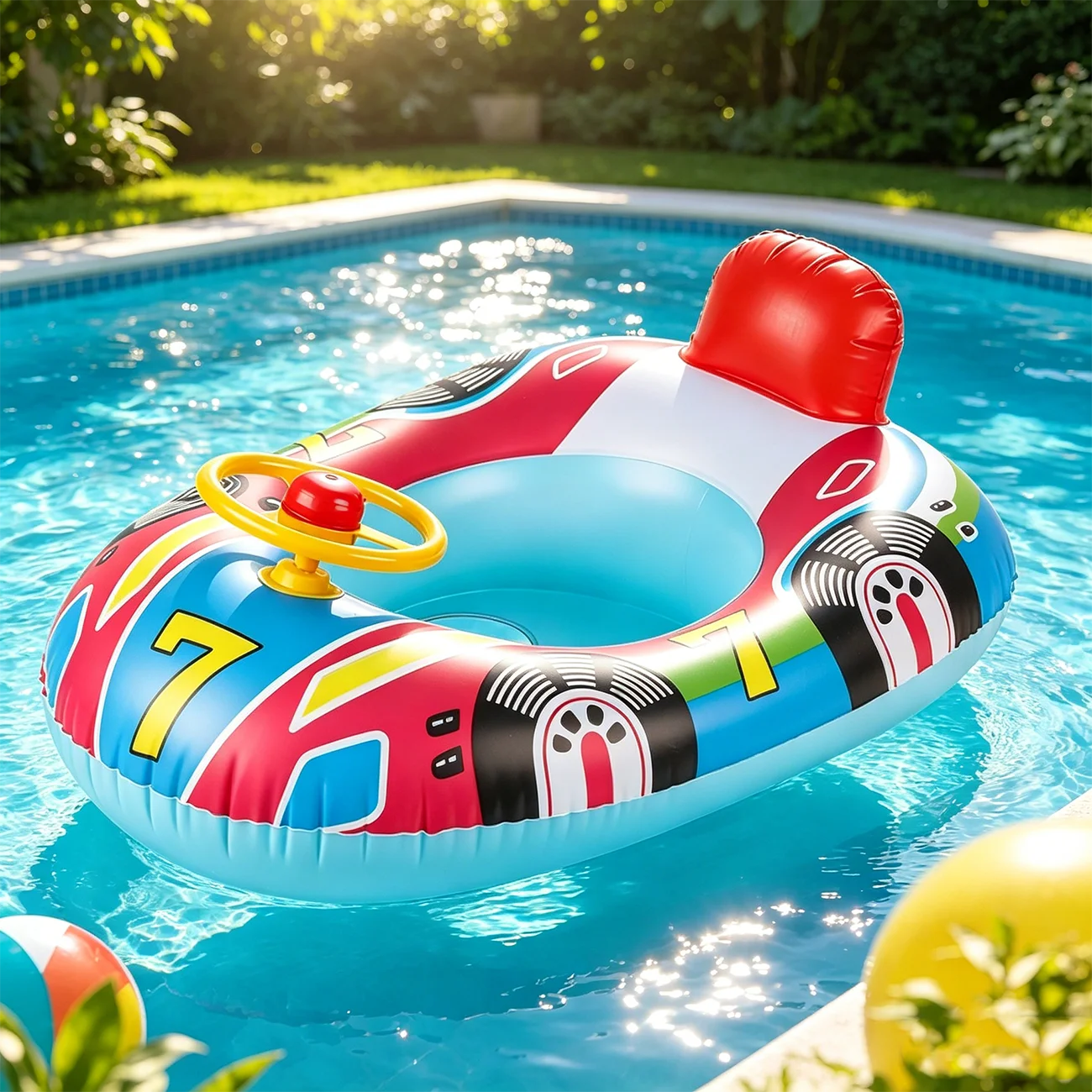 Inflatable Steering Wheel Pool Float Seat Ring
