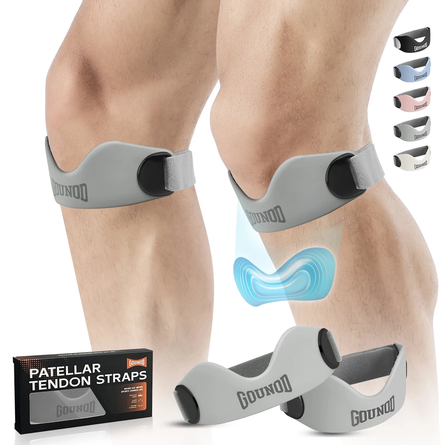 Patellar Tendon Strap – Gounod Silicone Knee Support for Pain Relief