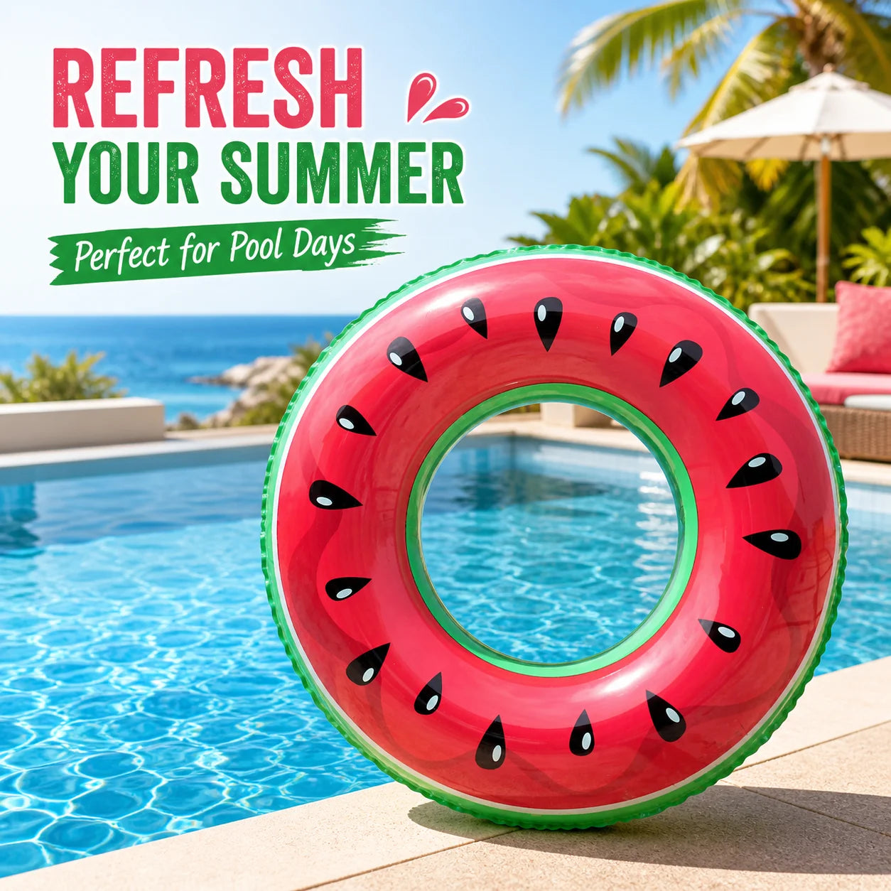 Inflatable Fruit Swim Ring Pool Float – Fun Summer Inner Tube