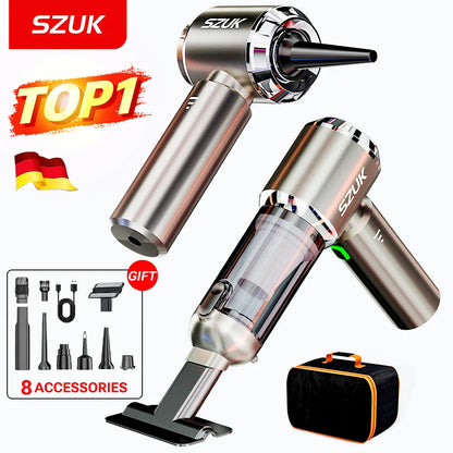 SZUK Mini Wireless Car Vacuum Cleaner 98500Pa with Attachments