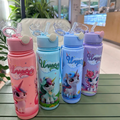 700ML BPA Free Cartoon Portable Water Bottle with Carry Ring