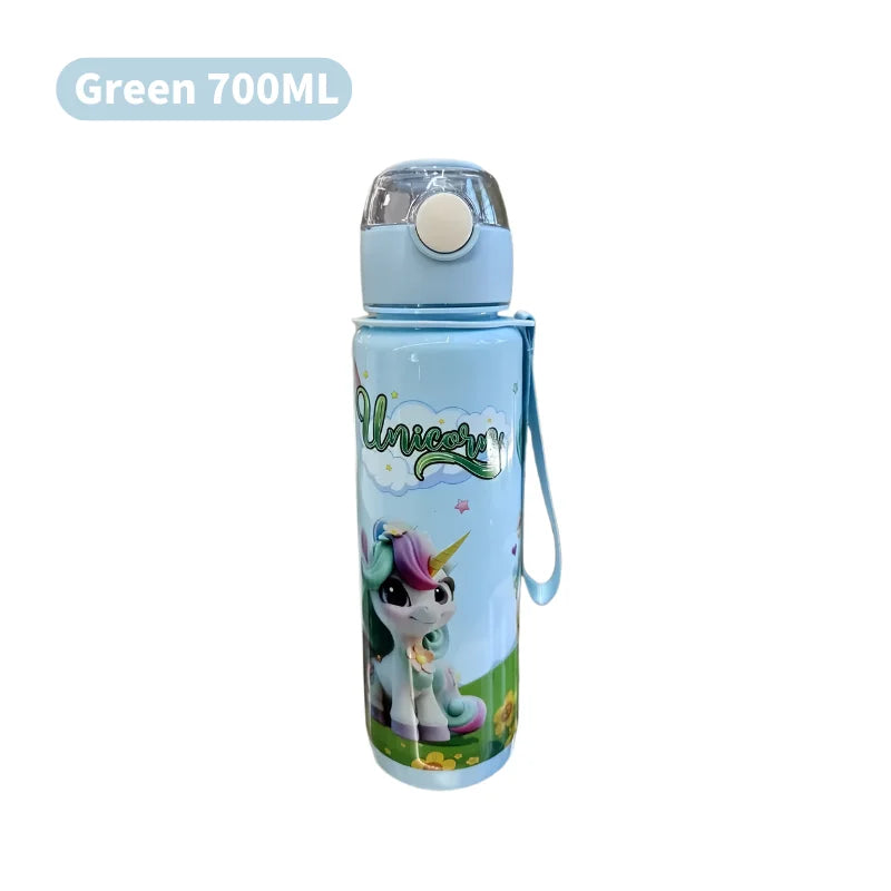 700ML BPA Free Cartoon Portable Water Bottle with Carry Ring