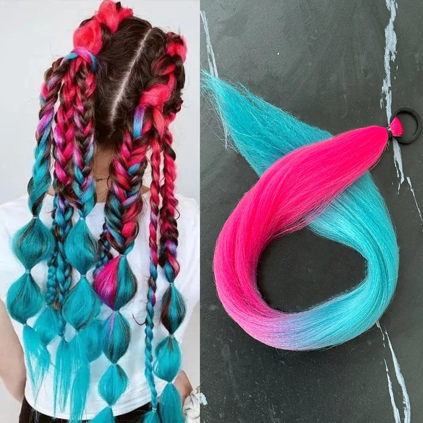 28-Inch Synthetic Straight Ponytail – DIY Braided Hair Extension