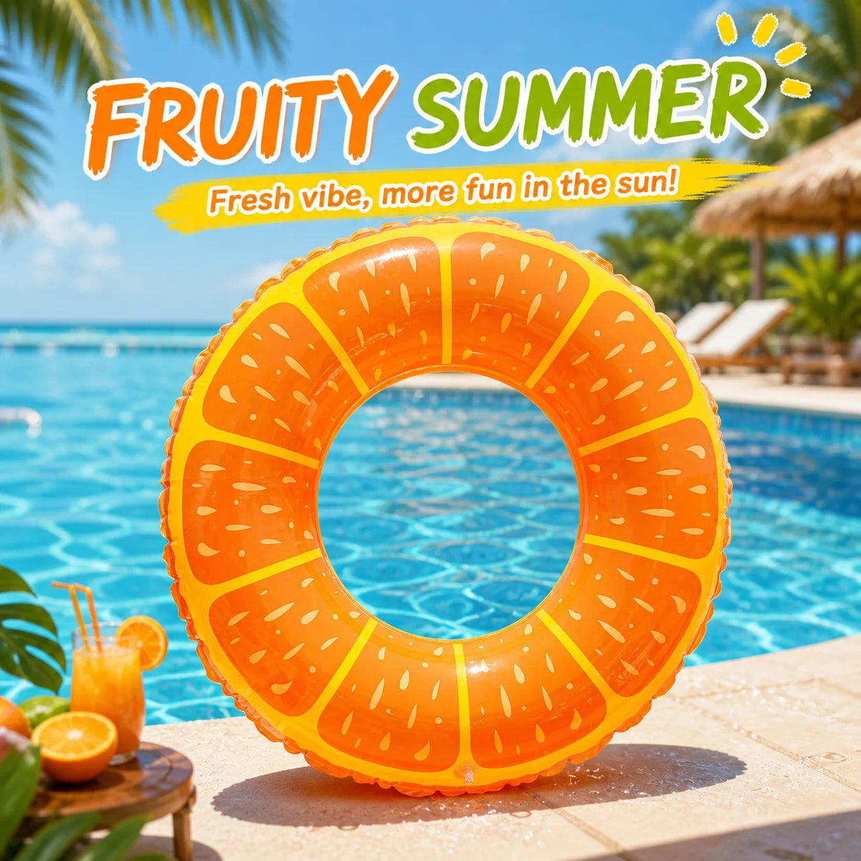 Inflatable Fruit Swim Ring Pool Float – Fun Summer Inner Tube